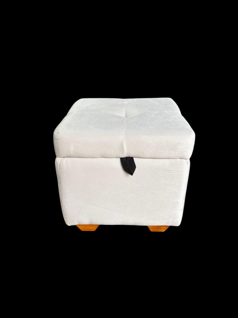 BAUL PEQUEÑO ARDECO 40CM X 40CM X 45CM COLOR MARFIL-TELA