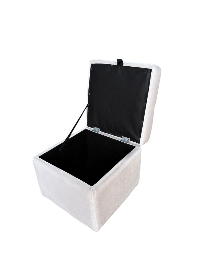 BAUL PEQUEÑO ARDECO 40CM X 40CM X 45CM COLOR MARFIL-TELA